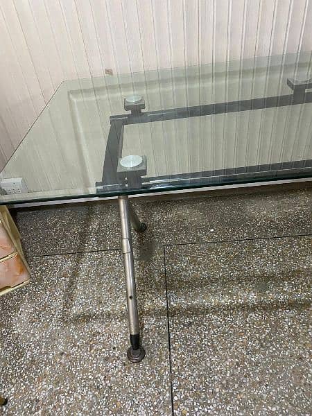 glass top power coated dinning/office table 10