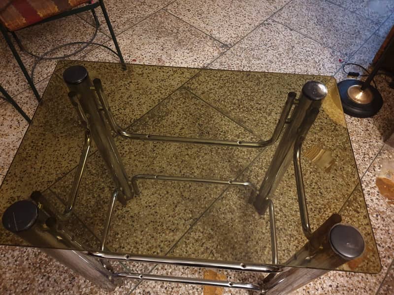Glass  Table plus TV Trolley 1