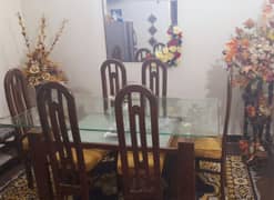 original sheesham dining table with 6 chairs