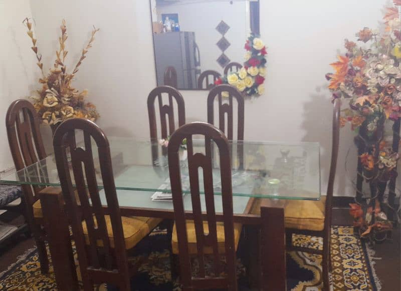 original sheesham dining table with 6 chairs 1