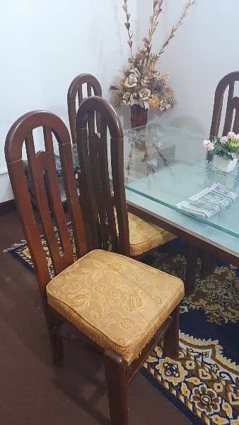 original sheesham dining table with 6 chairs 3