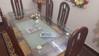 original sheesham dining table with 6 chairs