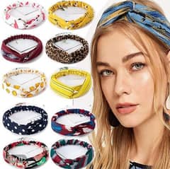 Retro Wide-Brimmed Cross Headband Elastic Headband C897