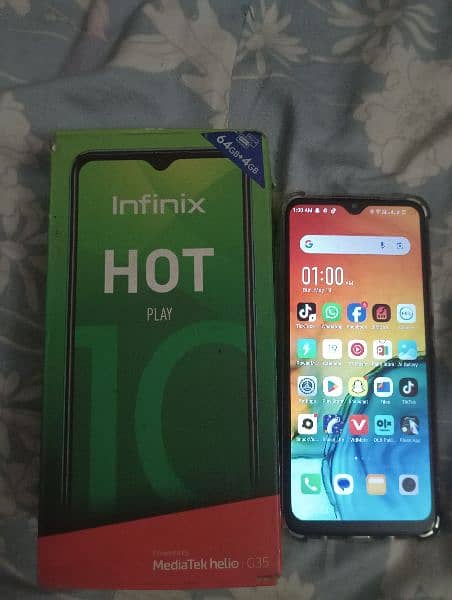 Infinix Hot 10play 4 gb ram 64gb mamore 5