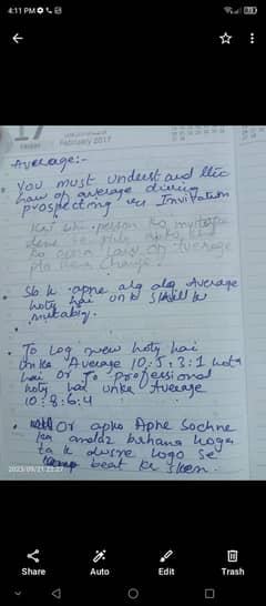 Handwritten assignment