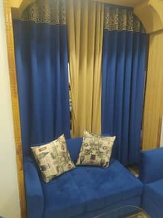 curtains with 8 seater u shape sofa set 03215739004