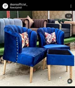 Royal blue coffee chairs 0