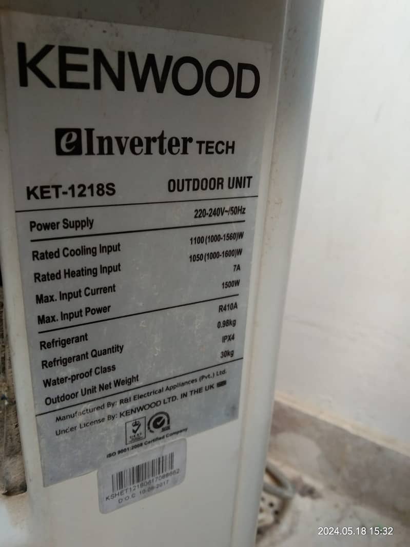 Kenwood AC 1 ton inverter (Good Condition) 4