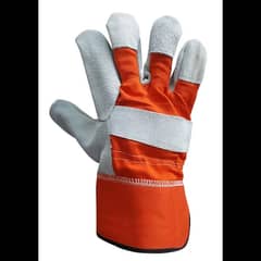 Single Palm Leather Working Gloves, Orang red green manufacturer 0