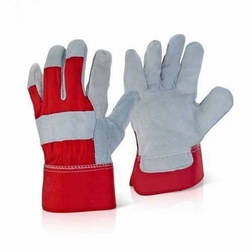 Single Palm Leather Working Gloves, Orang red green manufacturer 1