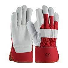 Single Palm Leather Working Gloves, Orang red green manufacturer 2