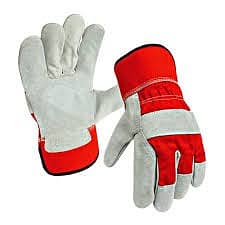 Single Palm Leather Working Gloves, Orang red green manufacturer 3