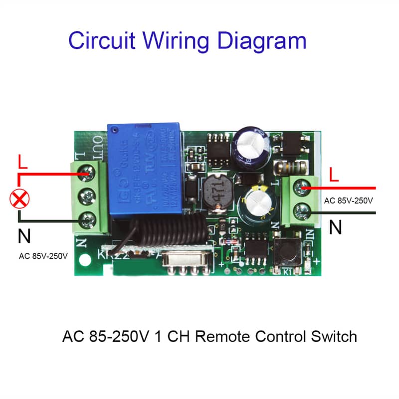 220v RF433mhz Remote control switch for motor lights fan or heavyload 14