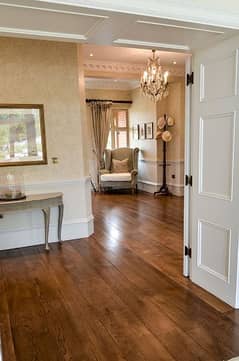 wooden floor& wallpaper& window Blinds& interior designing