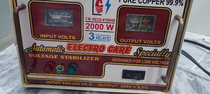 Voltage Stablizer for Fridge - 2000 Watt - 3 relay 0