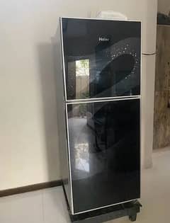 Haier HRF-342M Black Shine Glass Door Refrigerator