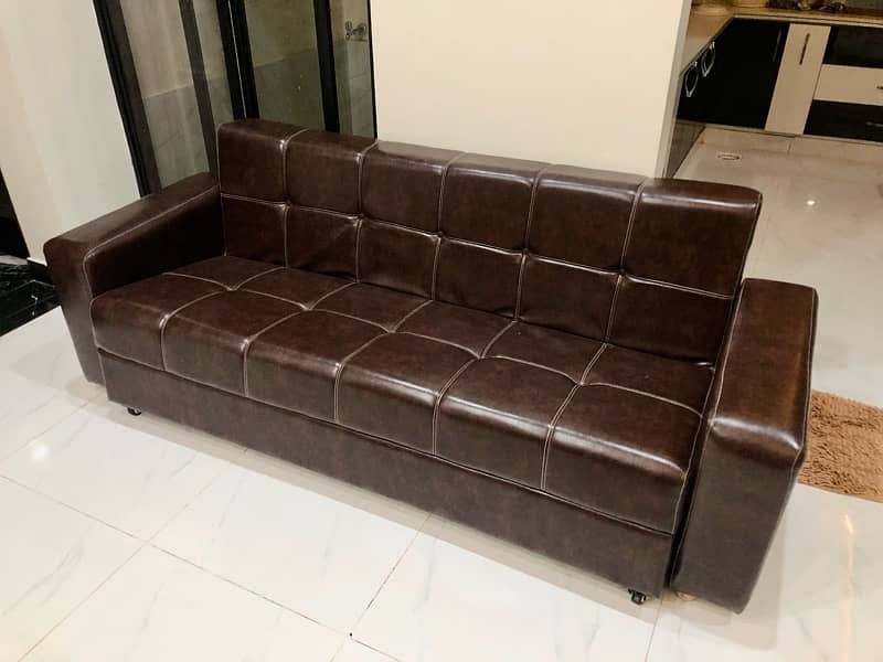 NEW coffee color sofa bed for sale in very good condition 1