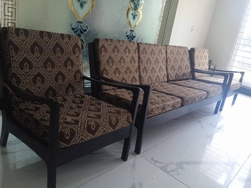 Imported Sofa Set 3+1+1 Sofa Pure Wood with new seats of Molty Form 1