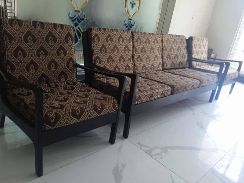 Imported Sofa Set 3+1+1 Sofa Pure Wood with new seats of Molty Form 3