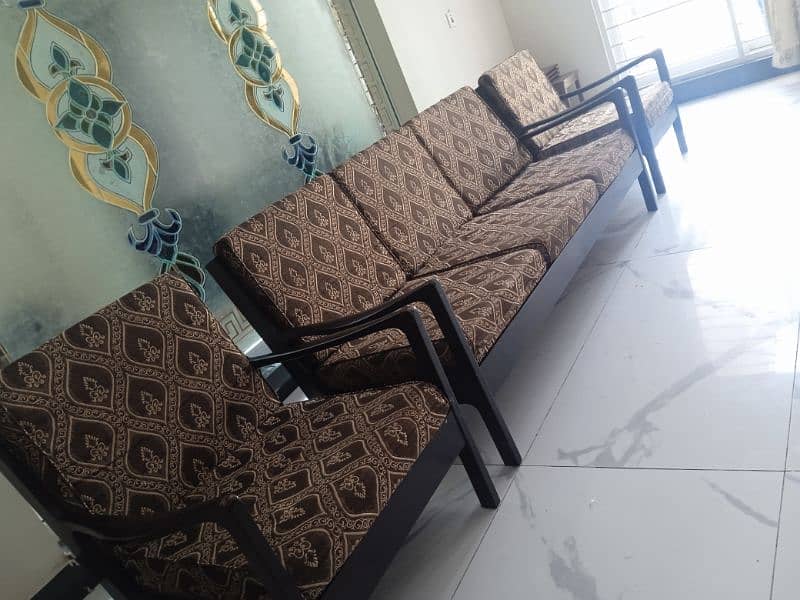 Imported Sofa Set 3+1+1 Sofa Pure Wood with new seats of Molty Form 4