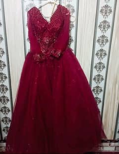 red maxi with fully embroidery on top 10 /10 condition not to much use