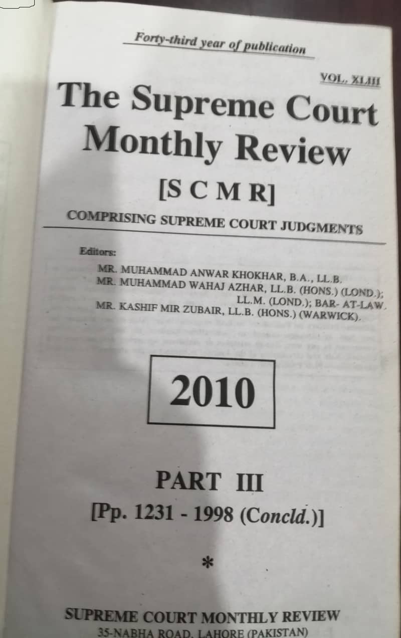 SCMR 2010 (3 Books Volume) 3