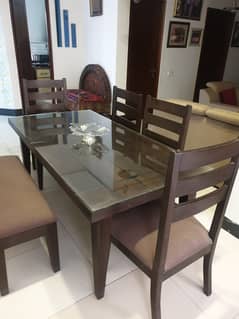 Dining Table 6 Seater, 100% Pure Wood! Good as NEW!