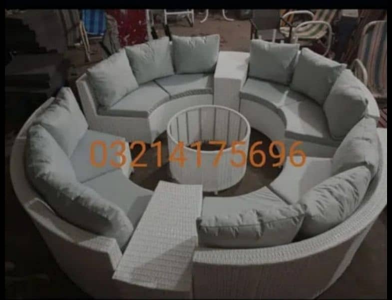 OUTDOOR GARDEN RATTAN UPVC FURNITURE SOFA SET CHAIRS TABLE UMBRELLA 18