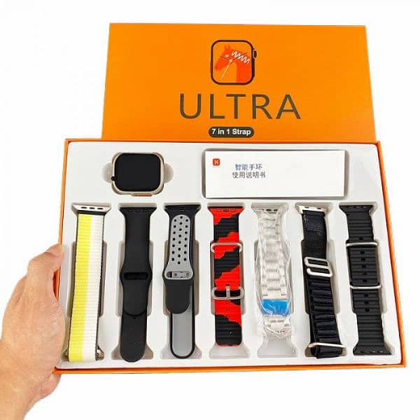 Ultra 7 in 1 Smart Watch With 7 Straps And Charger 1