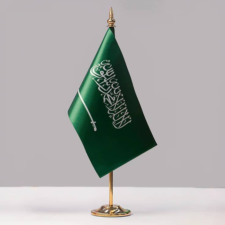 Office table desk flag with gold or silver metal flagpole base ,Lahore 1