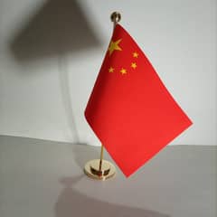 Office table desk flag with gold flagpole base , china flag Lahore