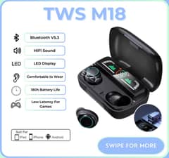 M18 TWS V 5.3 Bluetooth Wireless Earphone