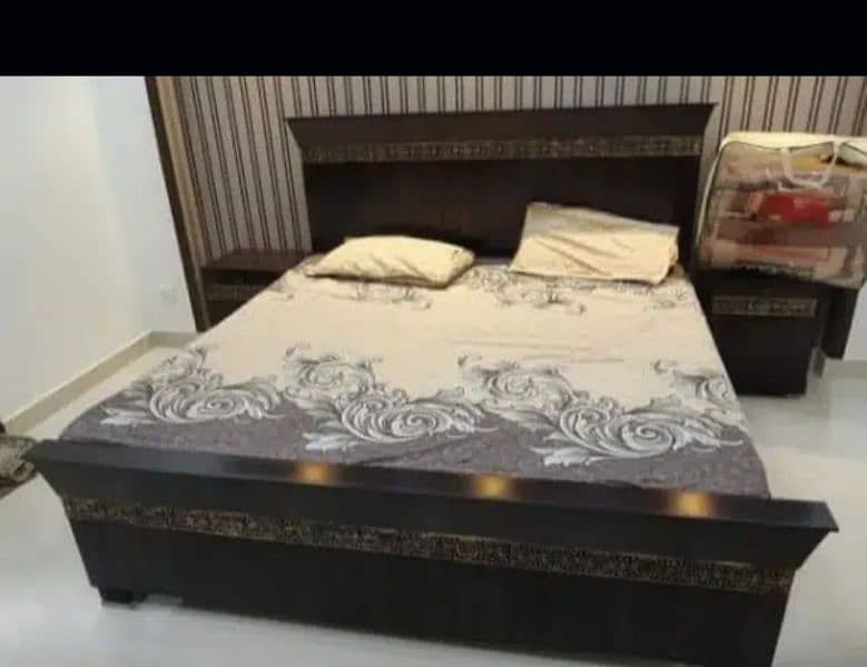 double bed, king size bed poshish brass bed side table wardrobes, sofa 4