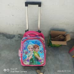 school bag with alminium trolly