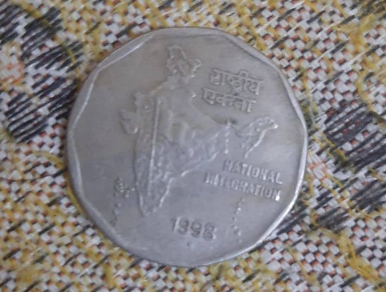 Indian 2 rupees year 1998 1