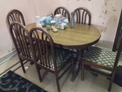 Wooden 6 Chair Dining Table for sale