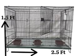 Birds cage 1.5 /2.5 full ready cage with all accessories colour black