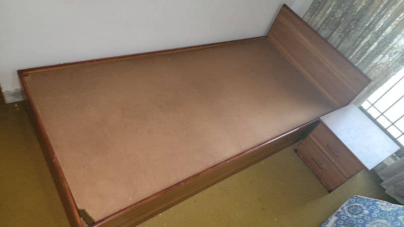 One Single Bed and Matress with side table 1