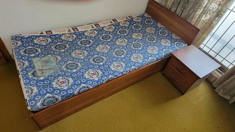One Single Bed and Matress with side table 3