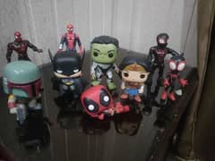 funko pop and spiderman action figures 0