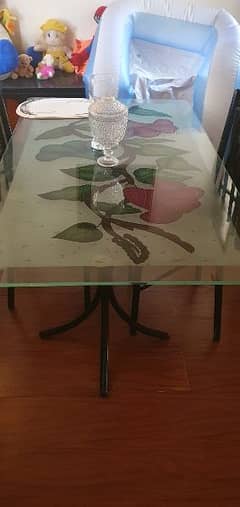 glass top dinning table with 6 chairs