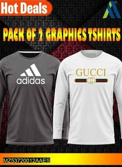 Jersey printed full sleves shirt pack of 2