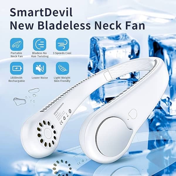 Neck Fan Portable Bladeless Hanging Neck Rechargeable 2