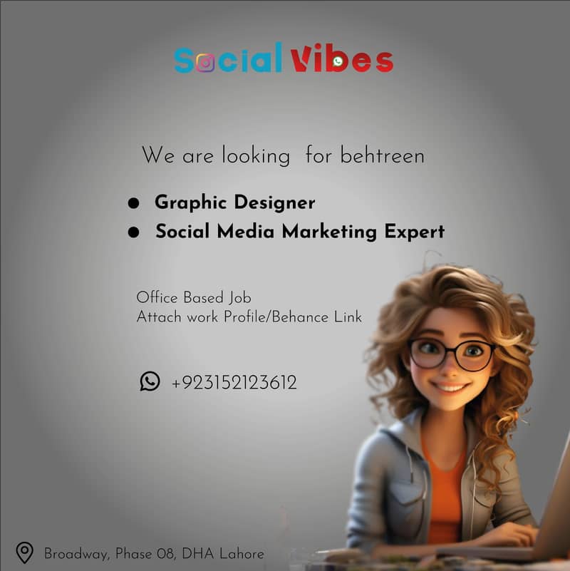Requird Graphic Designer & Social Media Marketing ad Posting Executive 1