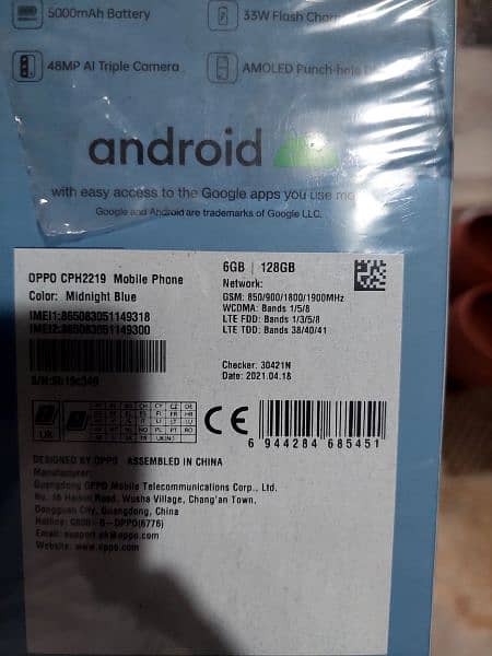 OPPO F19 (Ram 6+6GB extendable +128GB ROM) 1