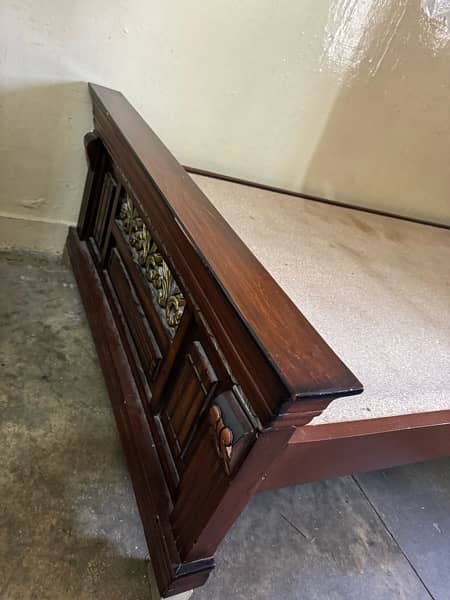 Choclate Brown Wooden Single Bed 4