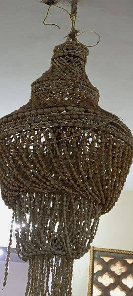"CHANDLIER" Unique Vintage Cowrie Shell Hanging Light 1