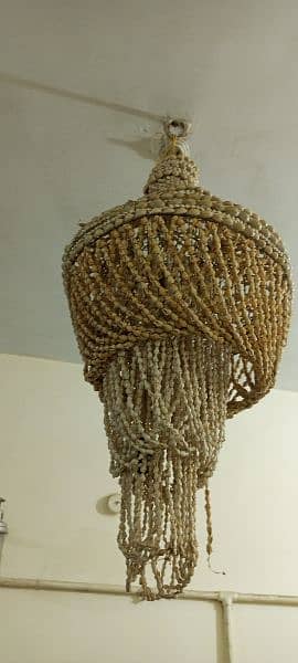 "CHANDLIER" Unique Vintage Cowrie Shell Hanging Light 6