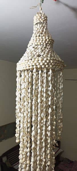 "CHANDLIER" Unique Vintage Cowrie Shell Hanging Light 9
