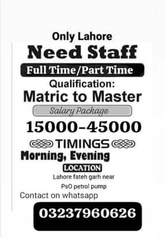 full time, part time jobs available for the students